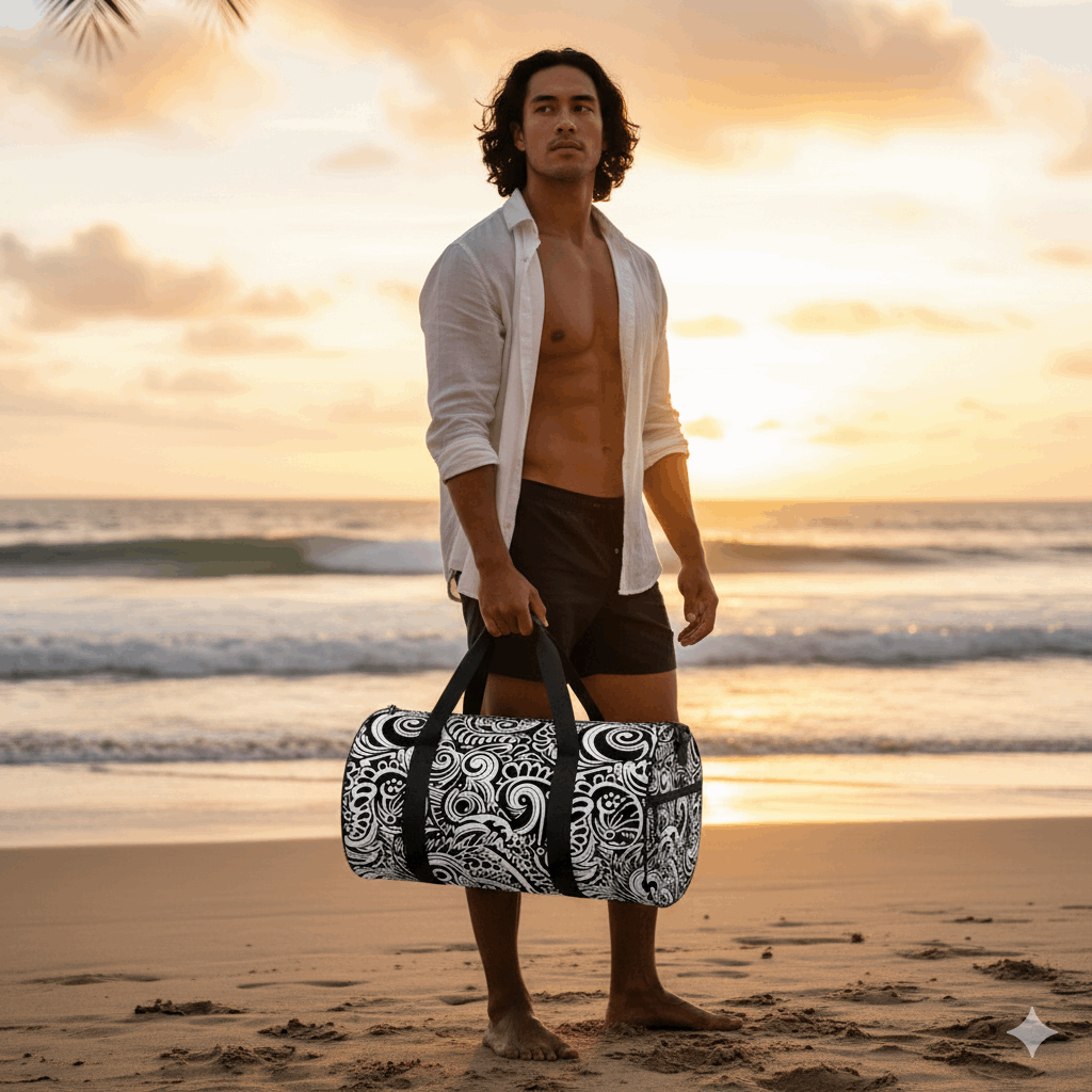 Ocean Spirit Polynesian Cylindrical Duffle Bag