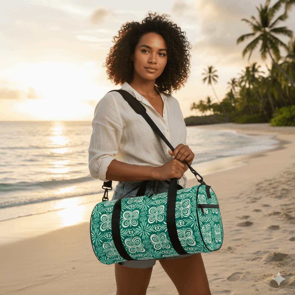 Island Breeze Polynesian Cylindrical Duffle Bag