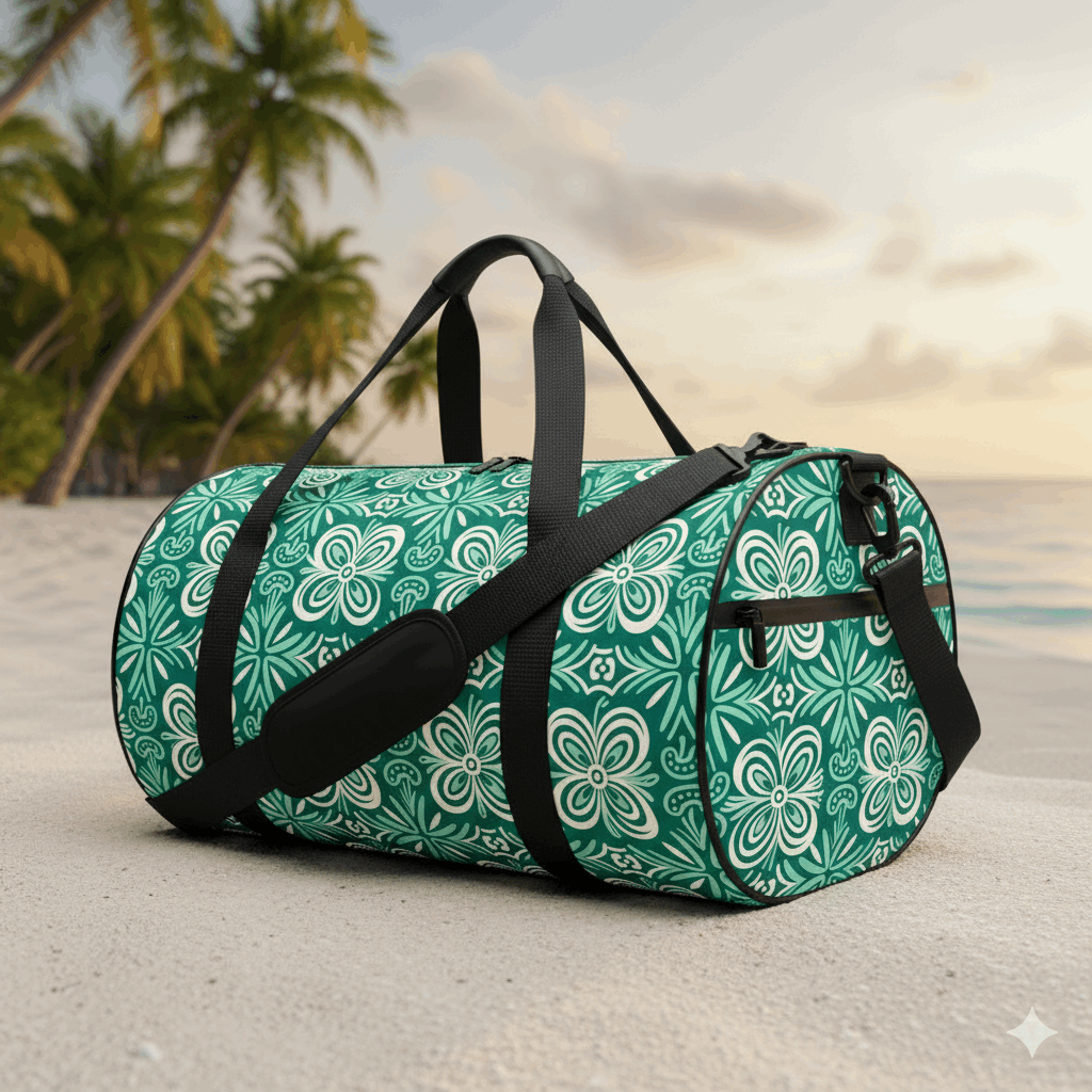 Island Breeze Polynesian Cylindrical Duffle Bag