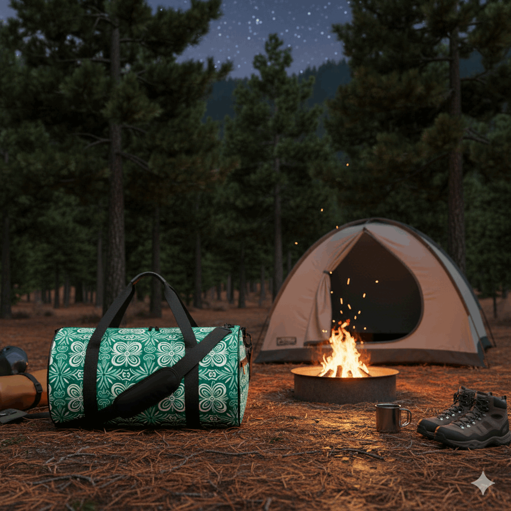 Island Breeze Polynesian Cylindrical Duffle Bag