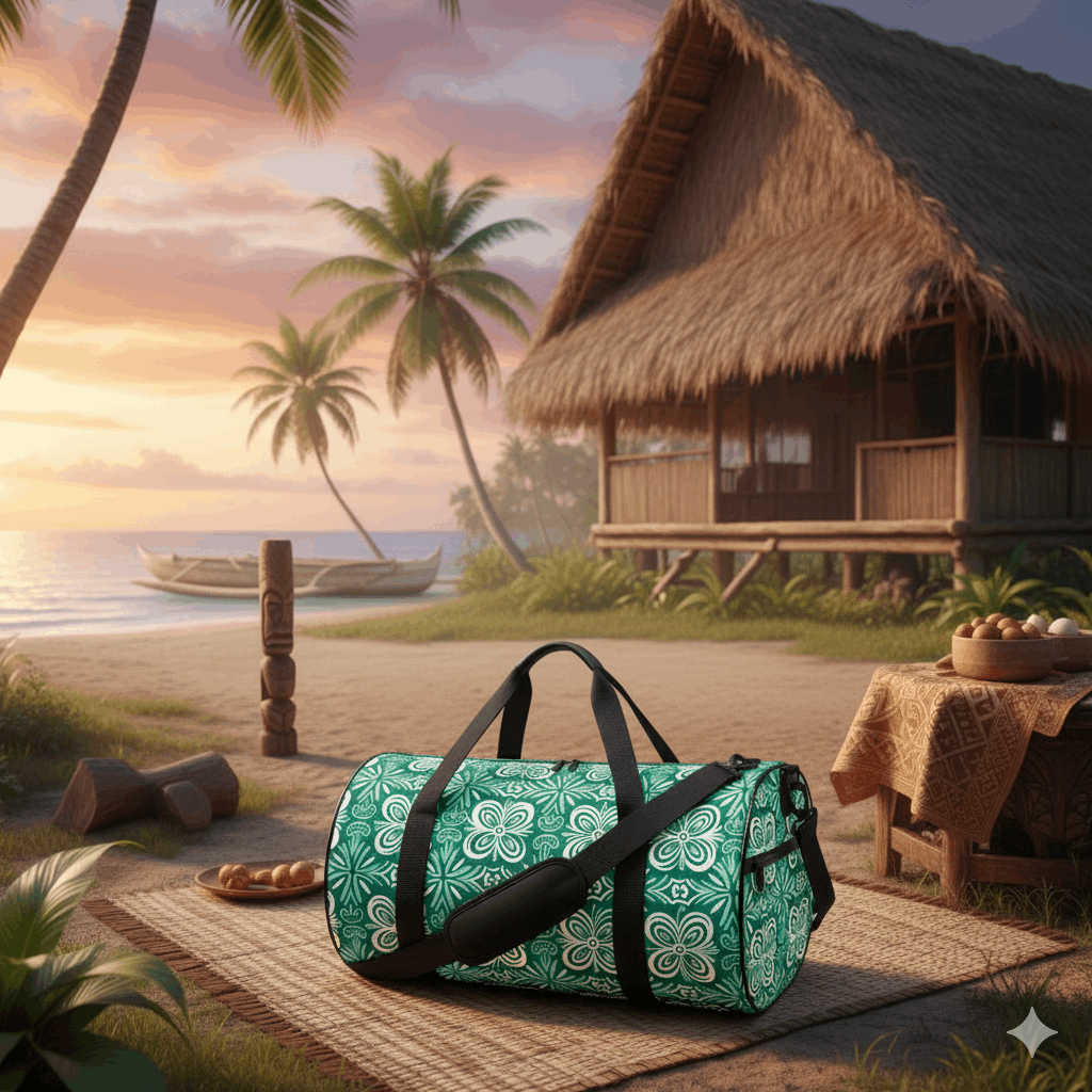 Island Breeze Polynesian Cylindrical Duffle Bag
