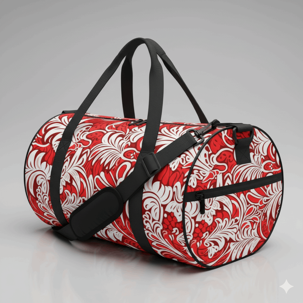 Crimson Tide Polynesian Cylindrical Duffle Bag