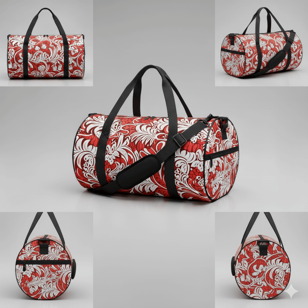 Crimson Tide Polynesian Cylindrical Duffle Bag