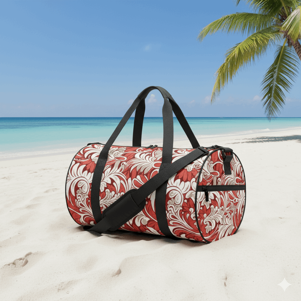Crimson Tide Polynesian Cylindrical Duffle Bag