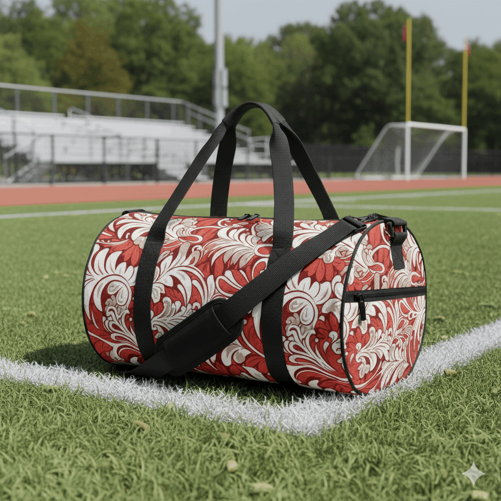 Crimson Tide Polynesian Cylindrical Duffle Bag
