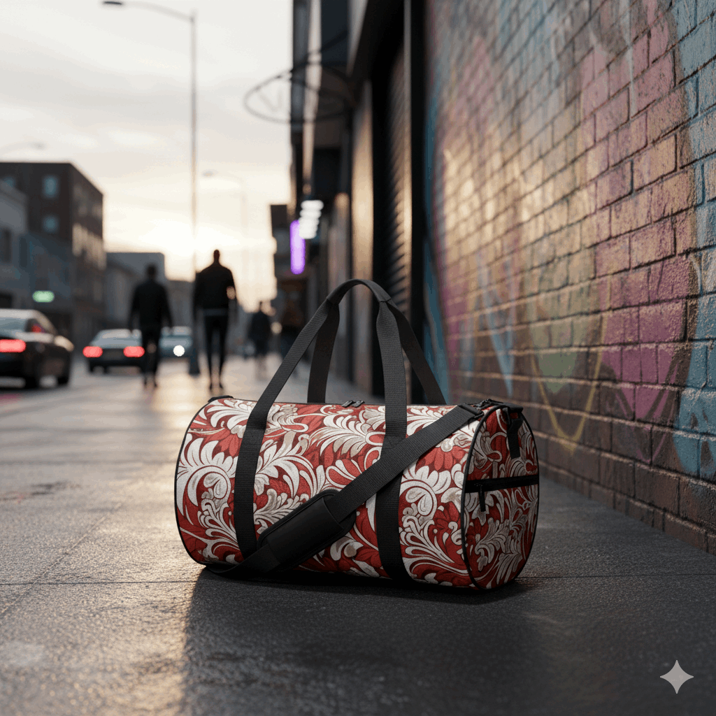 Crimson Tide Polynesian Cylindrical Duffle Bag