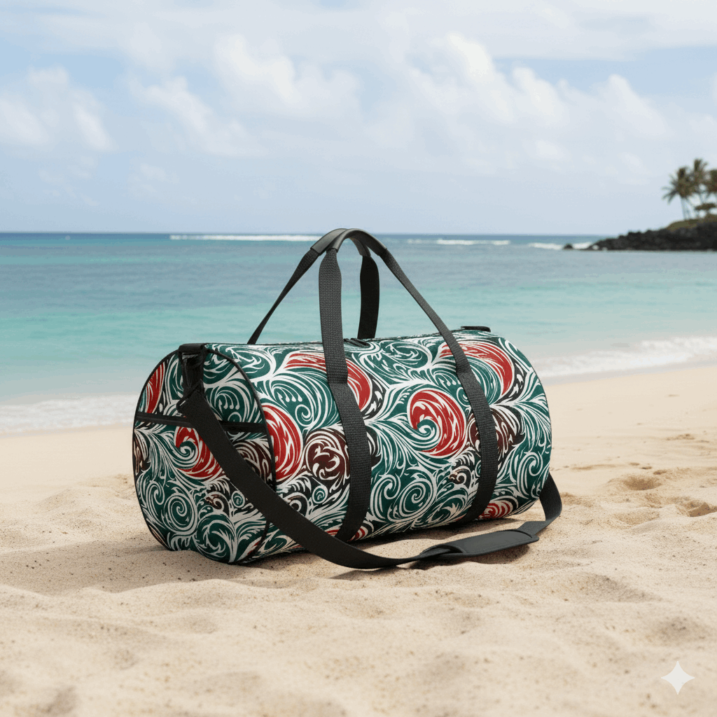 Island Swell Polynesian Cylindrical Duffle Bag