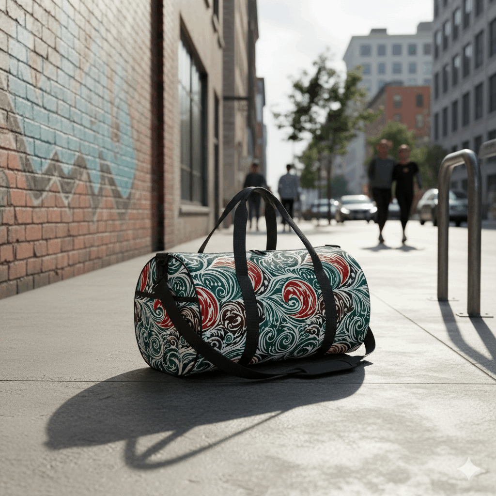 Island Swell Polynesian Cylindrical Duffle Bag