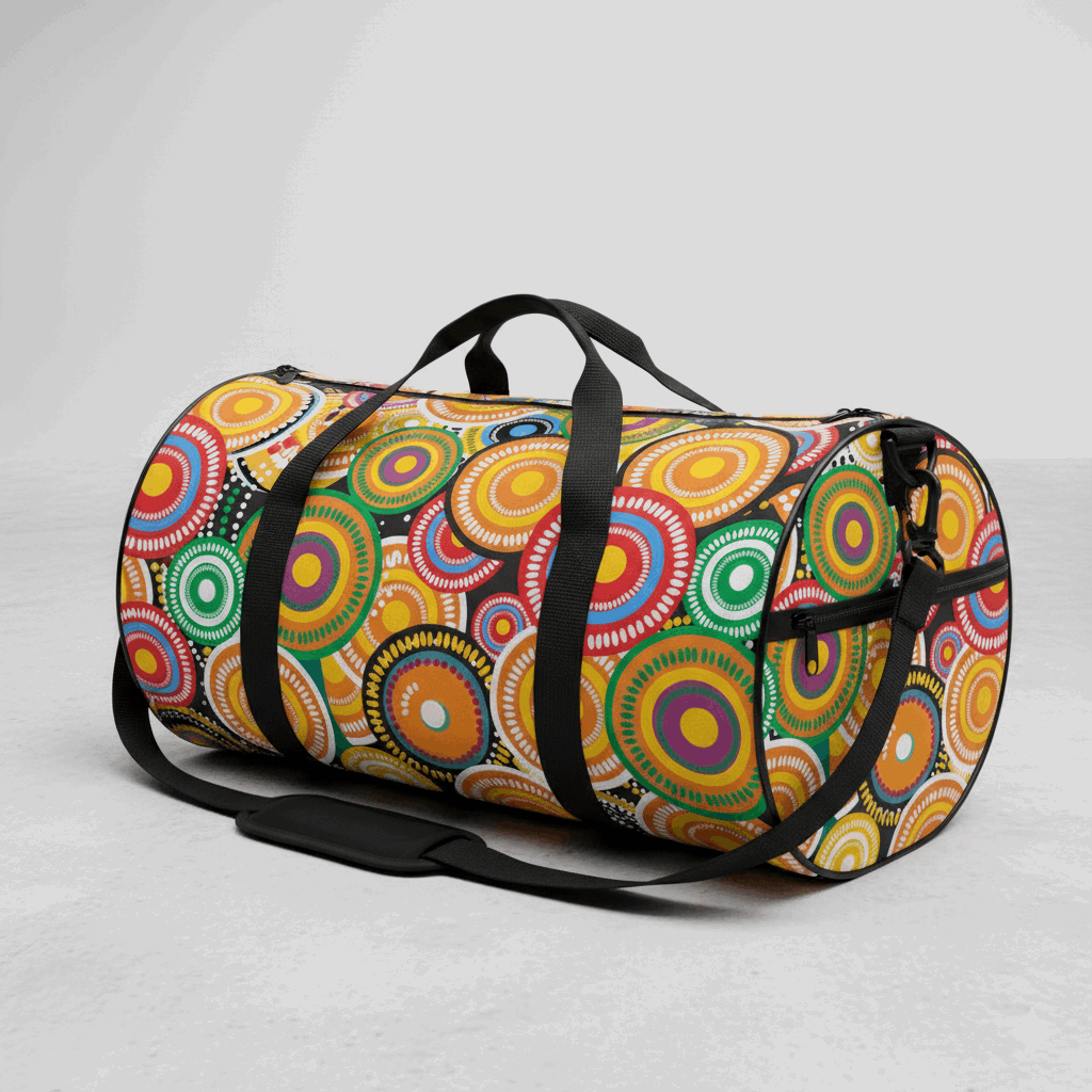 Desert Dream Aboriginal Cylindrical Duffle Bag