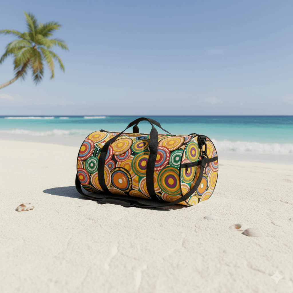 Desert Dream Aboriginal Cylindrical Duffle Bag