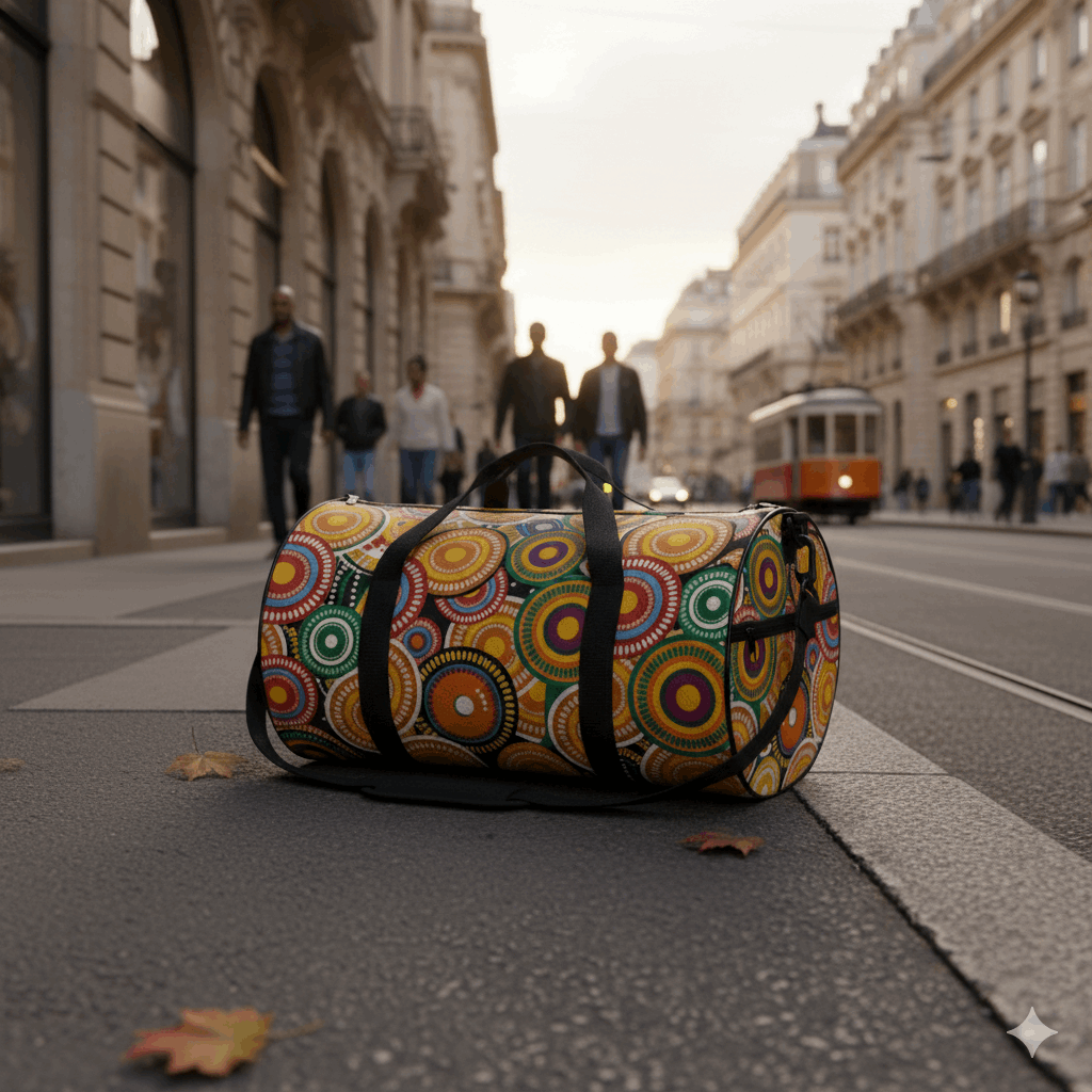 Desert Dream Aboriginal Cylindrical Duffle Bag