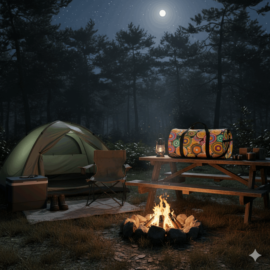 Desert Dream Aboriginal Cylindrical Duffle Bag