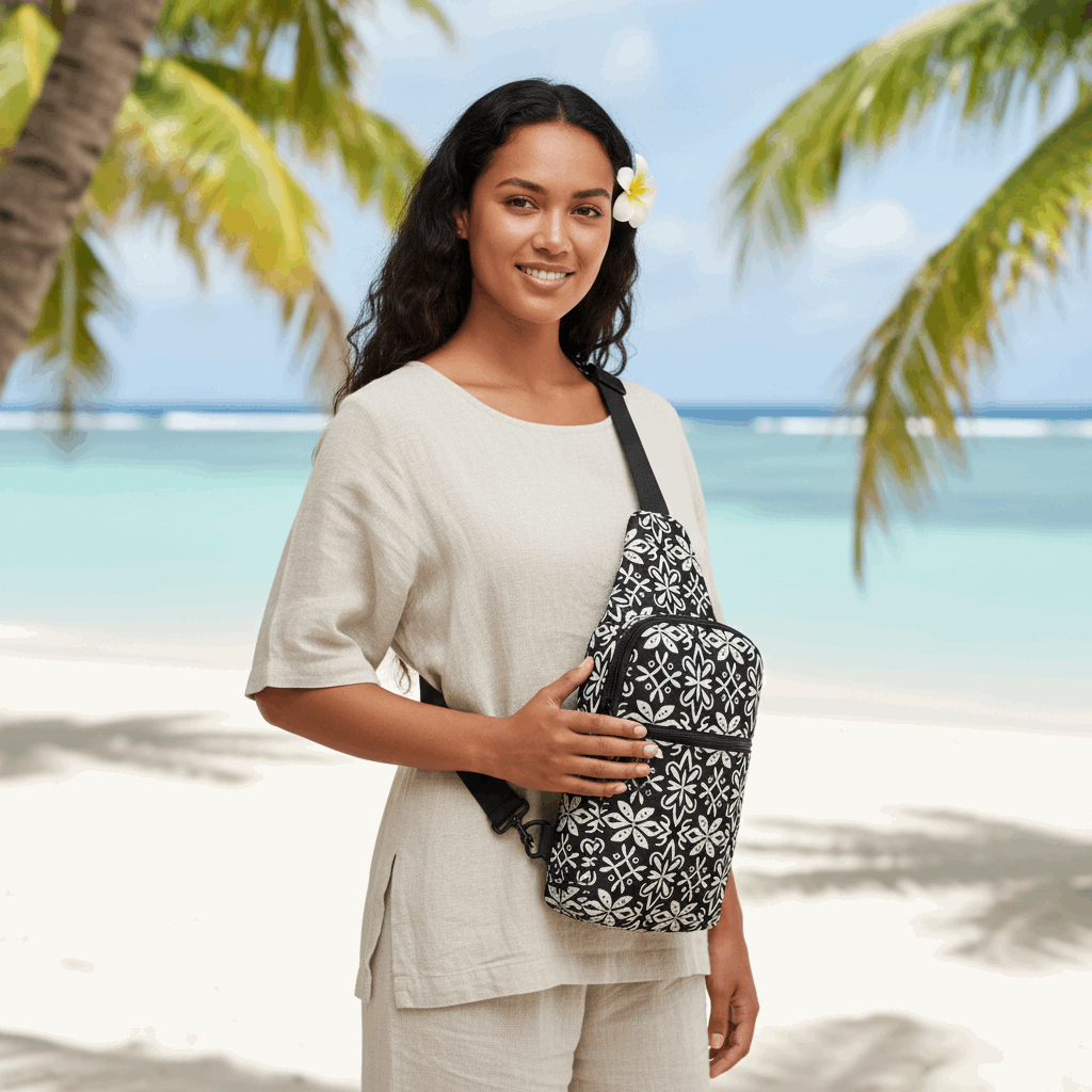 Island Crest Polynesian Crossbody Sling Bag