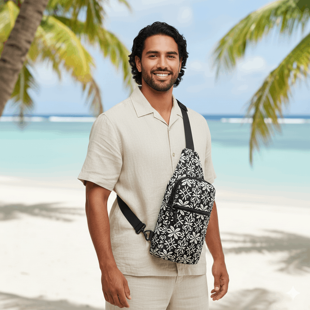 Island Crest Polynesian Crossbody Sling Bag