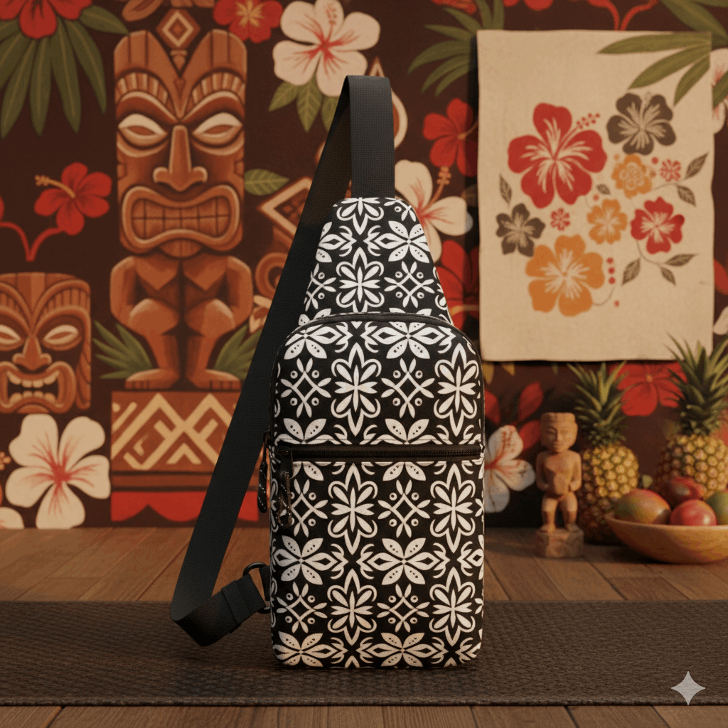 Island Crest Polynesian Crossbody Sling Bag