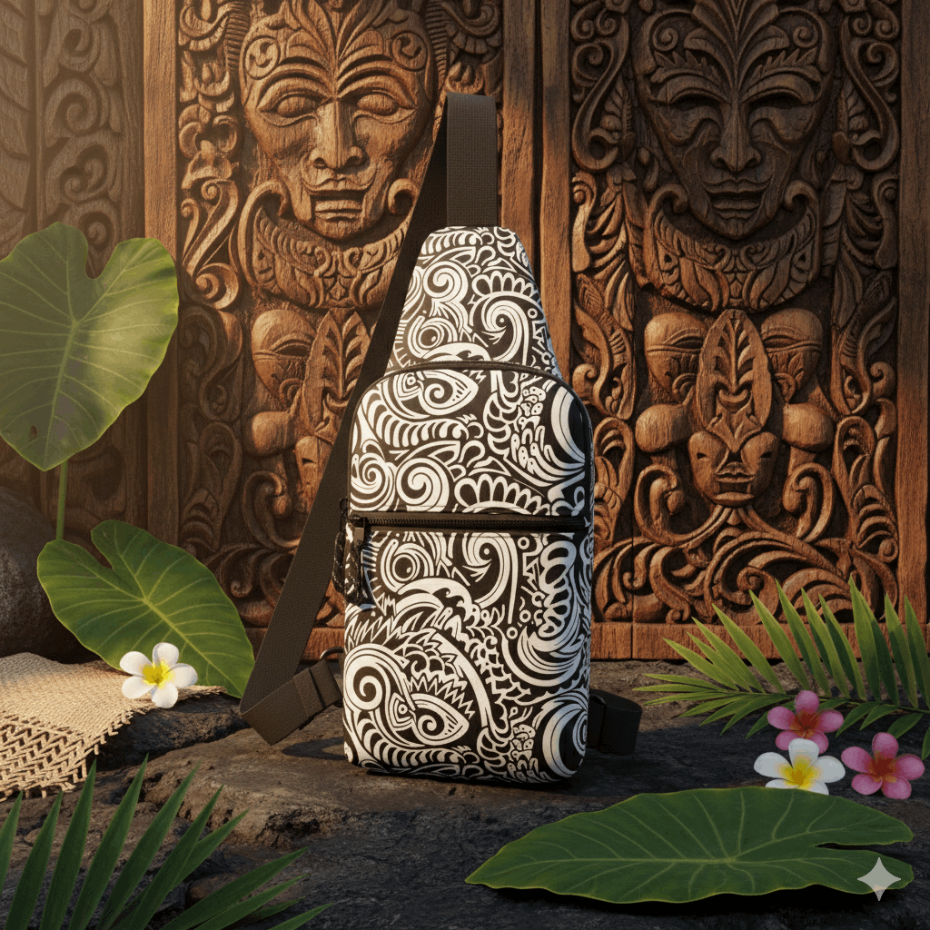 Warrior Tide Polynesian Crossbody Sling Bag