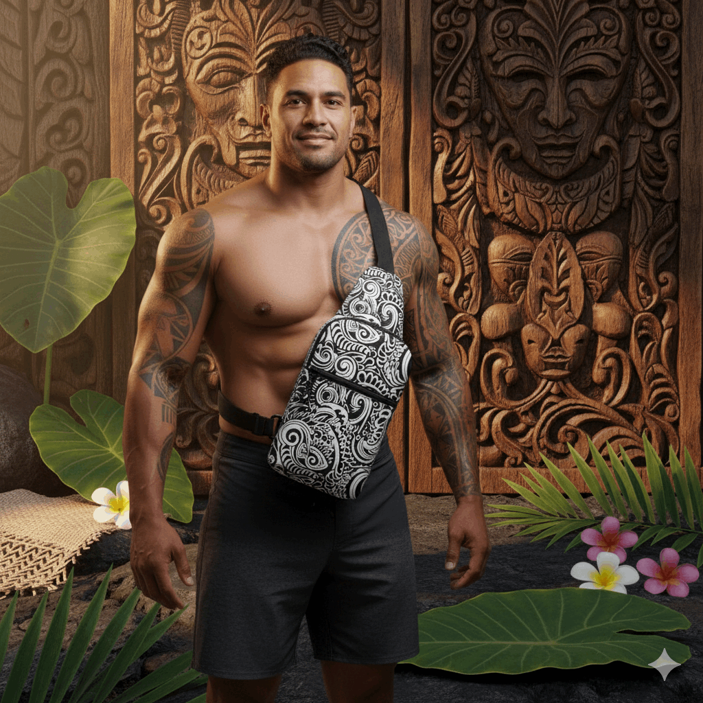 Warrior Tide Polynesian Crossbody Sling Bag