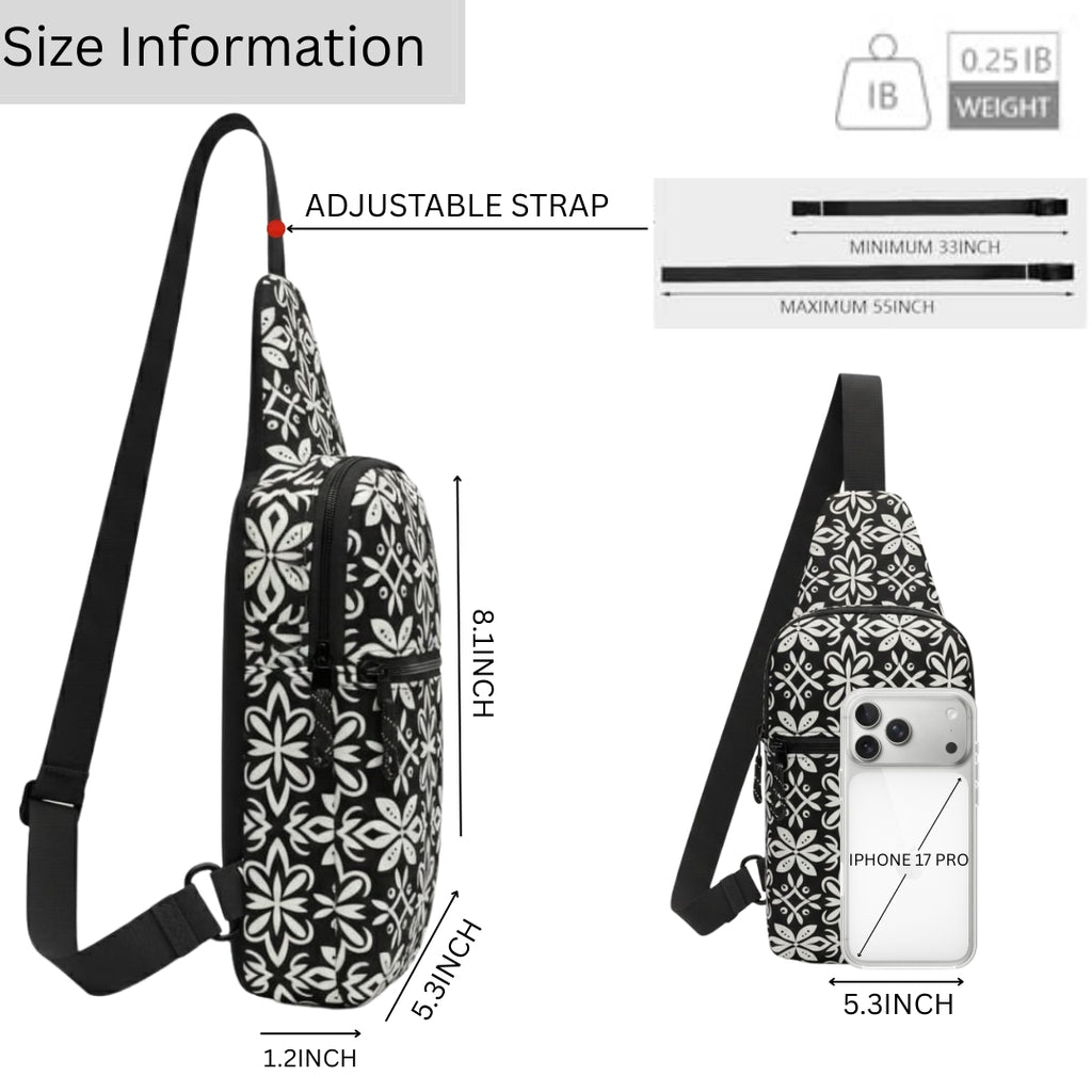 Island Crest Polynesian Crossbody Sling Bag