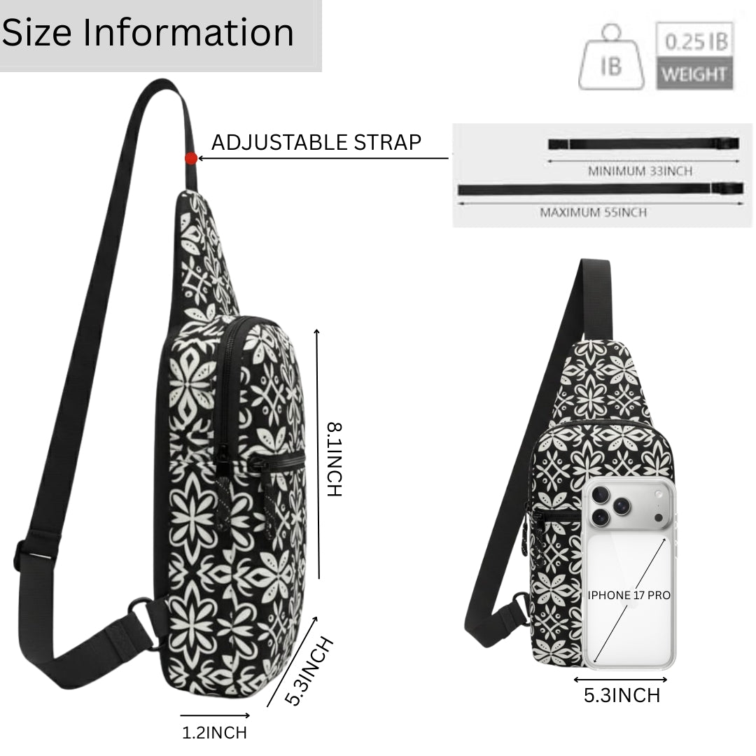 Island Crest Polynesian Crossbody Sling Bag